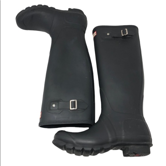 Hunter Women’s Original Tall Rain Black Boots Size 8 - Picture 4 of 13